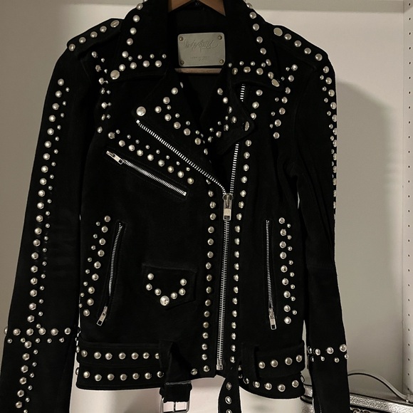 Free People Jackets & Blazers - Free People Black Studded Leather Jacket